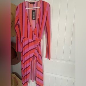 Long sleeve wrap dress